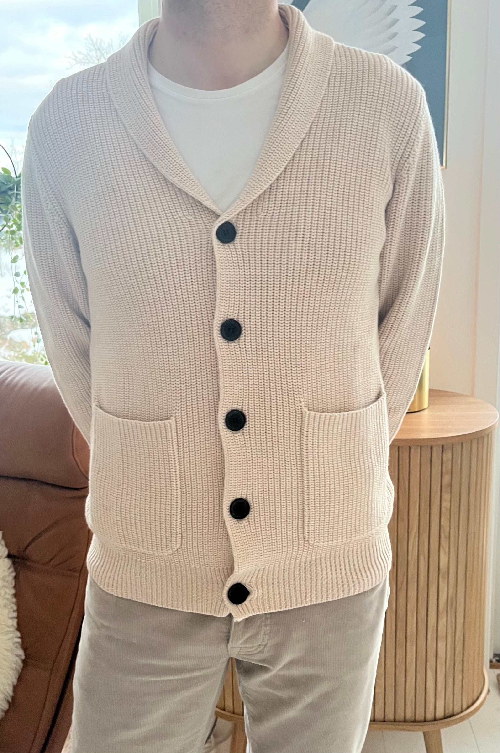 Merino Wool - Shawl Neck Cardigan